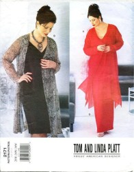 2171 VOGUE PLATT SHEER LONG JACKET, DRESS LENGTHS PATTERN 14W-30W 3 SIZES choice uncut